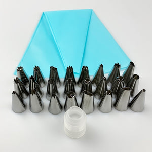 26 PCS/Set  Silicone Pastry Bag Tips Kitchen DIY Icing Piping Cream Reusable Pastry Bags