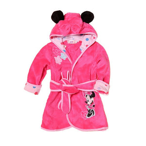 Robe de bande dessinée pour enfants flanelle bébé peignoir à manches longues à capuchon enfants