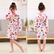 Load image into Gallery viewer, Robe de bande dessinée pour enfants flanelle bébé peignoir à manches longues à capuchon enfants