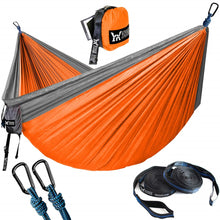 Load image into Gallery viewer, Camping Hamac with Tree Straps Portable Parachute Nylon for Backpacking Travel