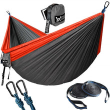 Load image into Gallery viewer, Camping Hamac with Tree Straps Portable Parachute Nylon for Backpacking Travel