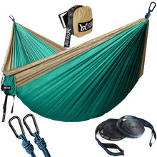 Load image into Gallery viewer, Camping Hamac with Tree Straps Portable Parachute Nylon for Backpacking Travel