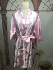 Peignoir femme soie satin courrt  Robe Kimono