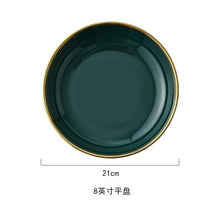 Load image into Gallery viewer, Assiette en ceramique verte plate Nordic style