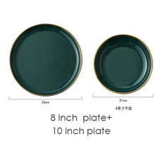 Load image into Gallery viewer, Assiette en ceramique verte plate Nordic style