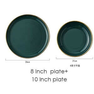 Assiette en ceramique verte plate Nordic style