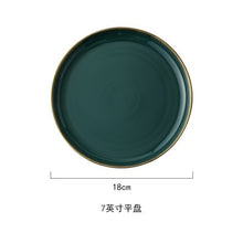 Load image into Gallery viewer, Assiette en ceramique verte plate Nordic style