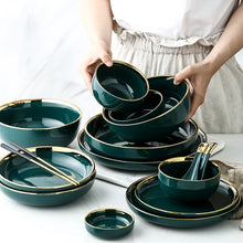 Load image into Gallery viewer, Assiette en ceramique verte plate Nordic style