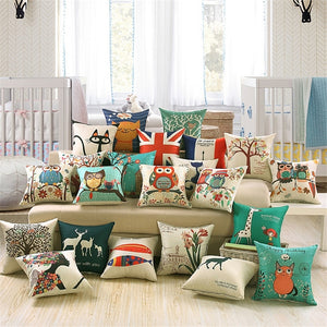 Fashion Square Sofa Bed Cotton Pillow Print Pattern Modern Seat Cushion