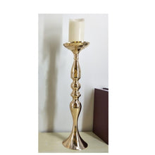 Load image into Gallery viewer, Gold Candle Holders 50cm/20&quot; Metal Candlestick Flower Vase