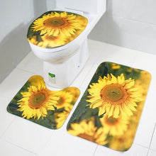 Load image into Gallery viewer, 3Pcs/set Bathroom Mat Set Flannel Anti-Slip Kitchen Bath Mat Carpet Bathroom